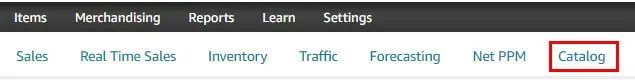 Amazon Retail Analytics Catalog option