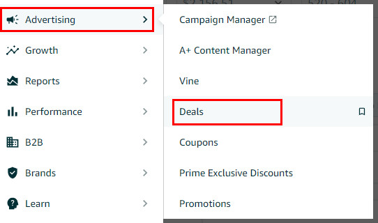 Amazon Seller Central - Advertising - Deals