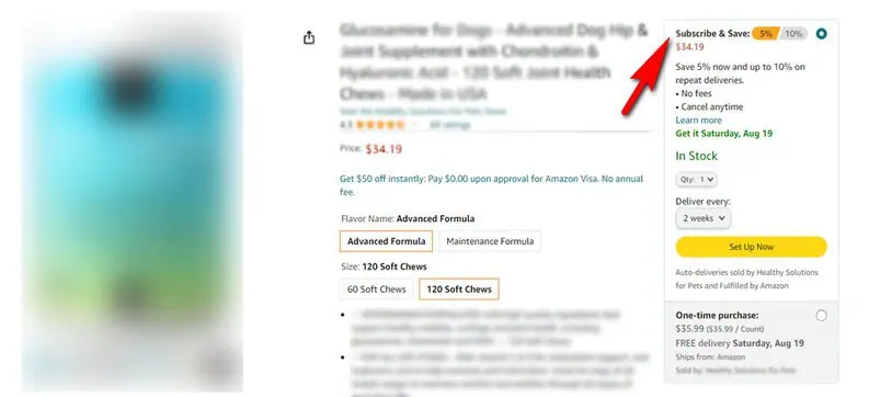 Amazon Subscribe and Save Example