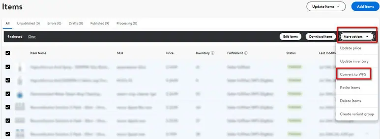 How to Convert Seller-Fulfilled Items to Walmart Fulfillment Services (WFS)? Image 5