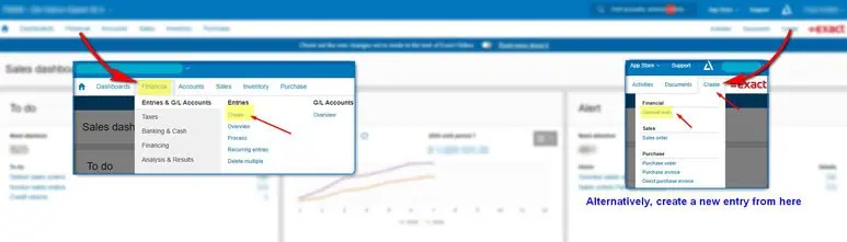 How to Create Financial Journal Entries on Exact Online?