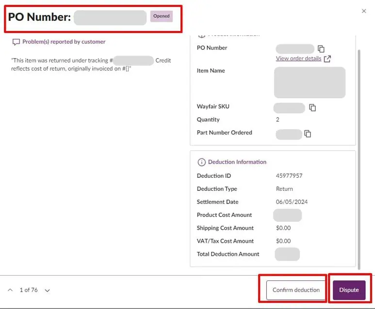 How to Submit a Dispute for Deduction on Wayfair? Image 3