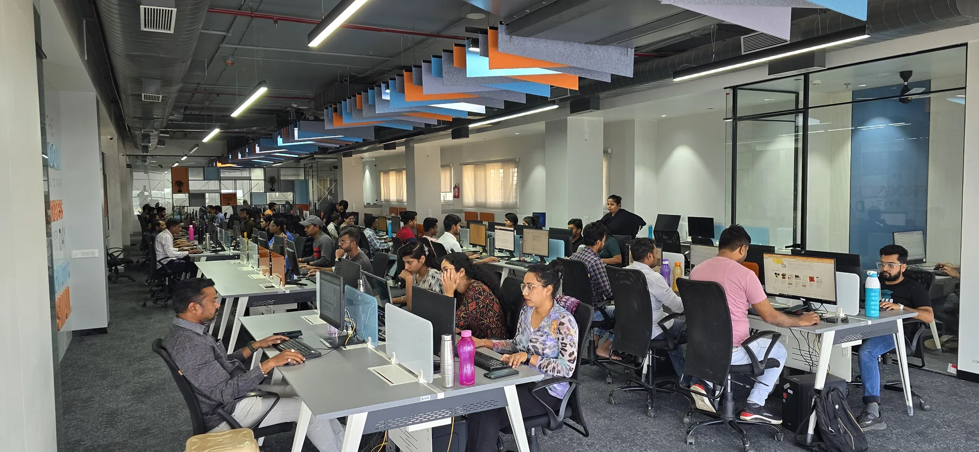 Workstations in the second operational hall